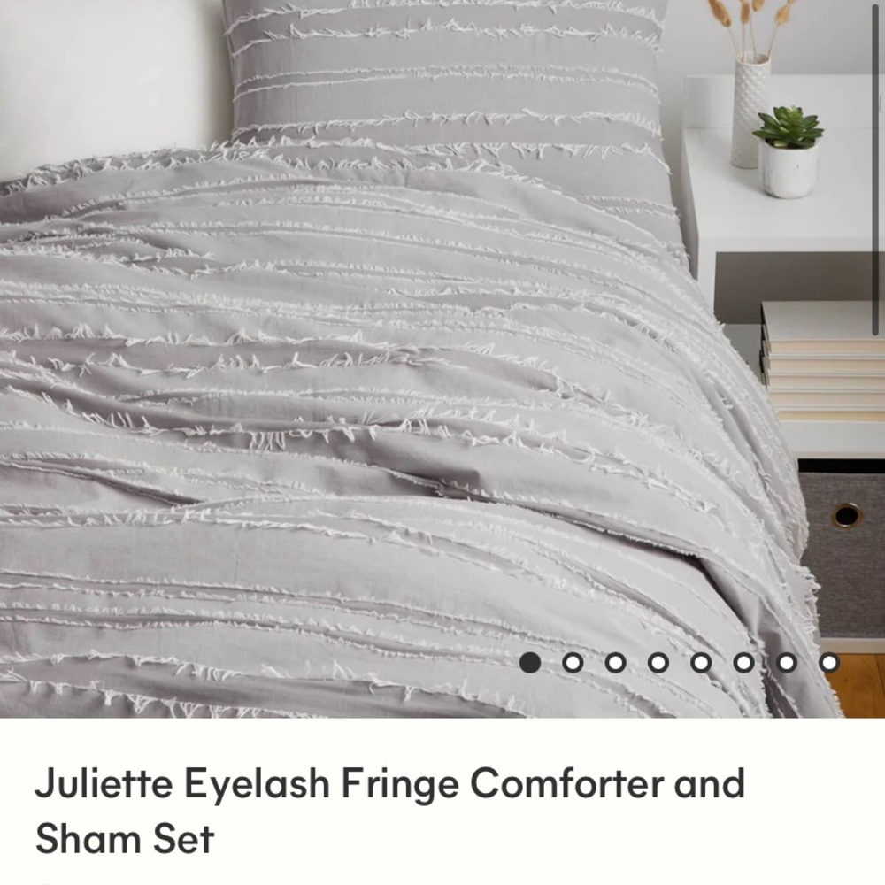 DORMIFY EYELASH FRINGE TWIN XL COMFORTER AND PILLOW CASE